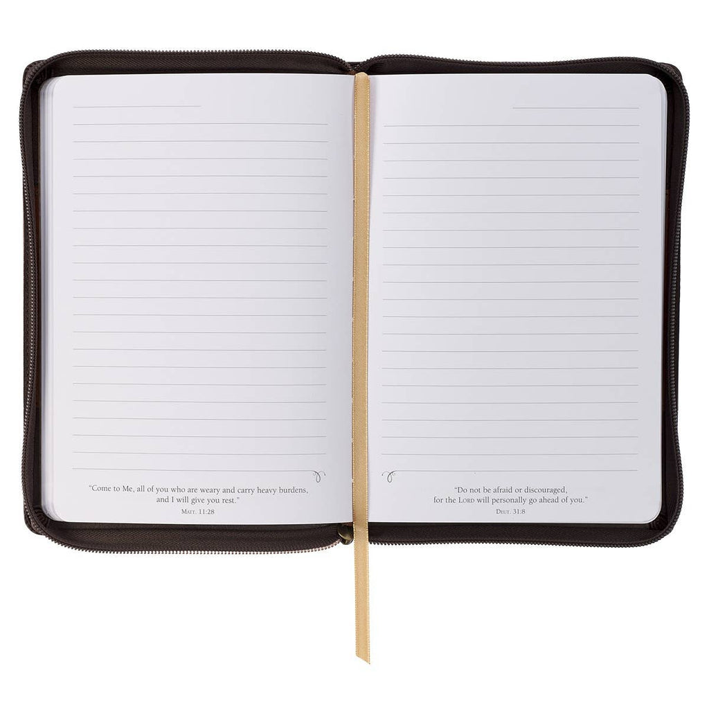 Man of God Leather Journal – Faith-Inspired Writing Journal for Men (Honey-Brown & Espresso, Zipper Closure)
