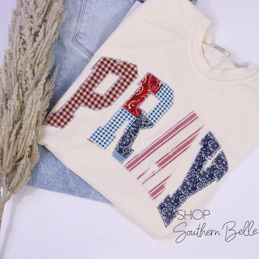 Cream Denim Pray Short Sleeve