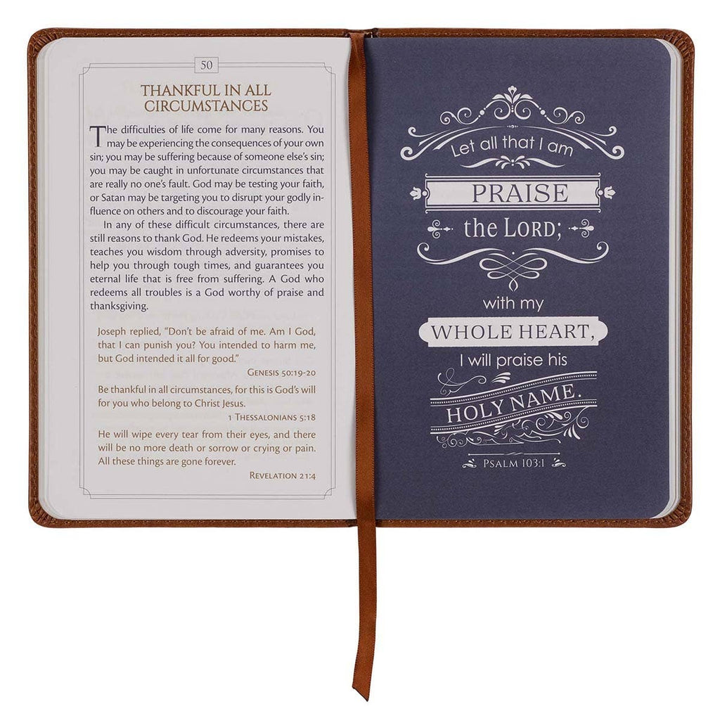 Men’s Daily Devotional — 101 Readings with Scripture, Tawny Brown Faux Leather