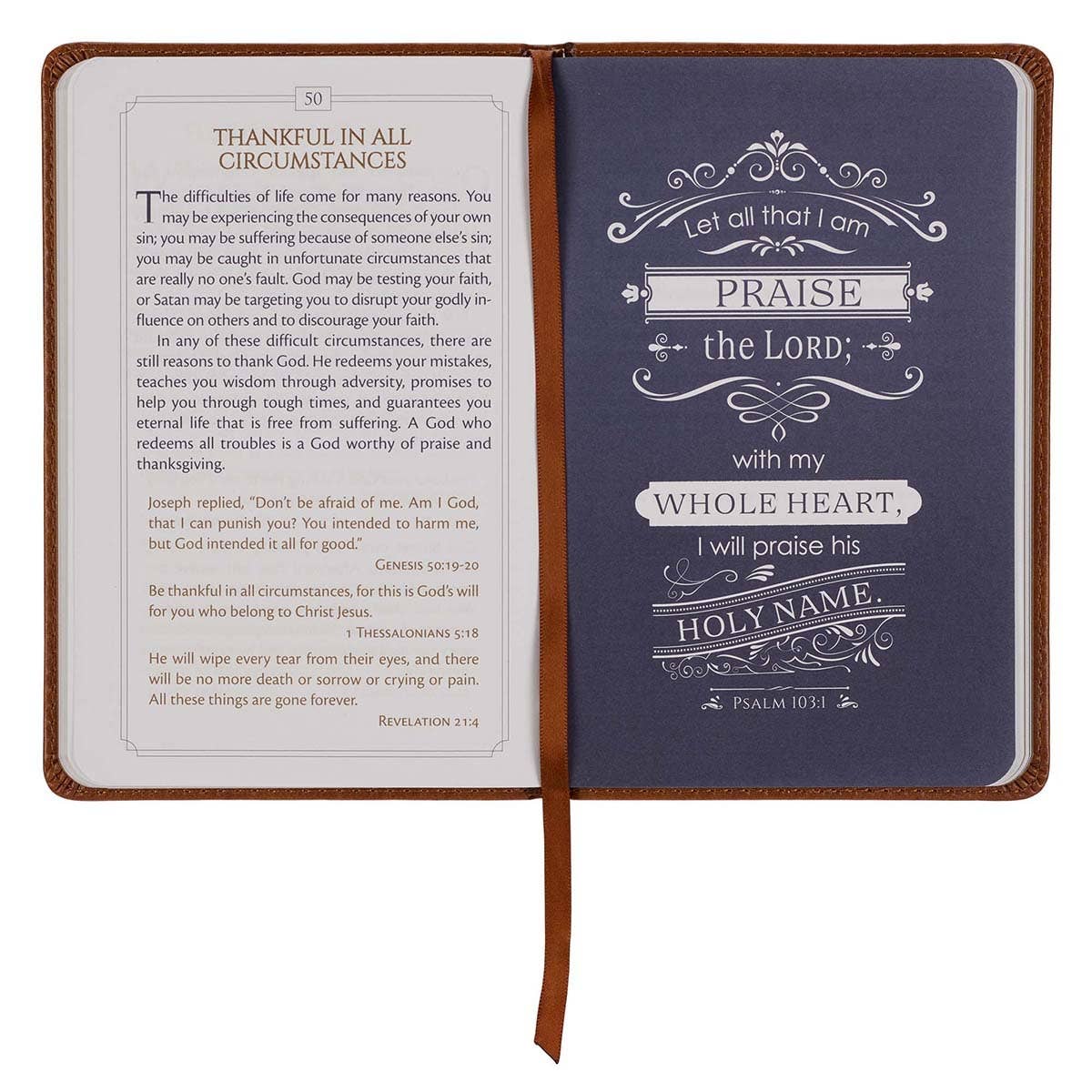 Men’s Daily Devotional — 101 Readings with Scripture, Tawny Brown Faux Leather