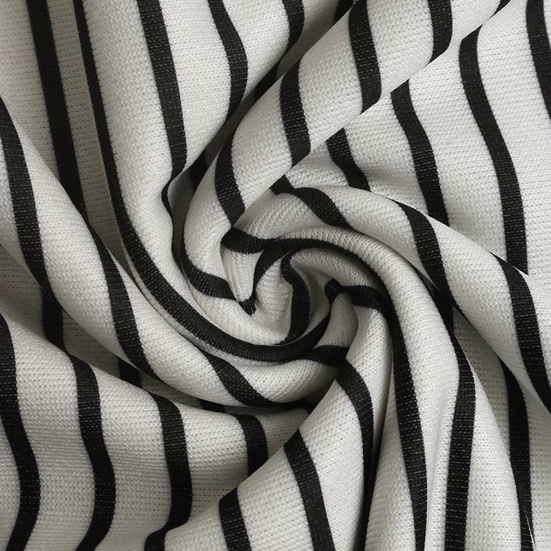 CREW-NECK STRIPED PATCHWORK FAKE TWO T-SHIRTS