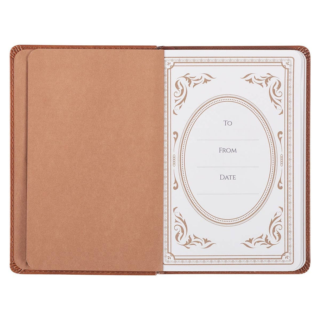 Men’s Daily Devotional — 101 Readings with Scripture, Tawny Brown Faux Leather