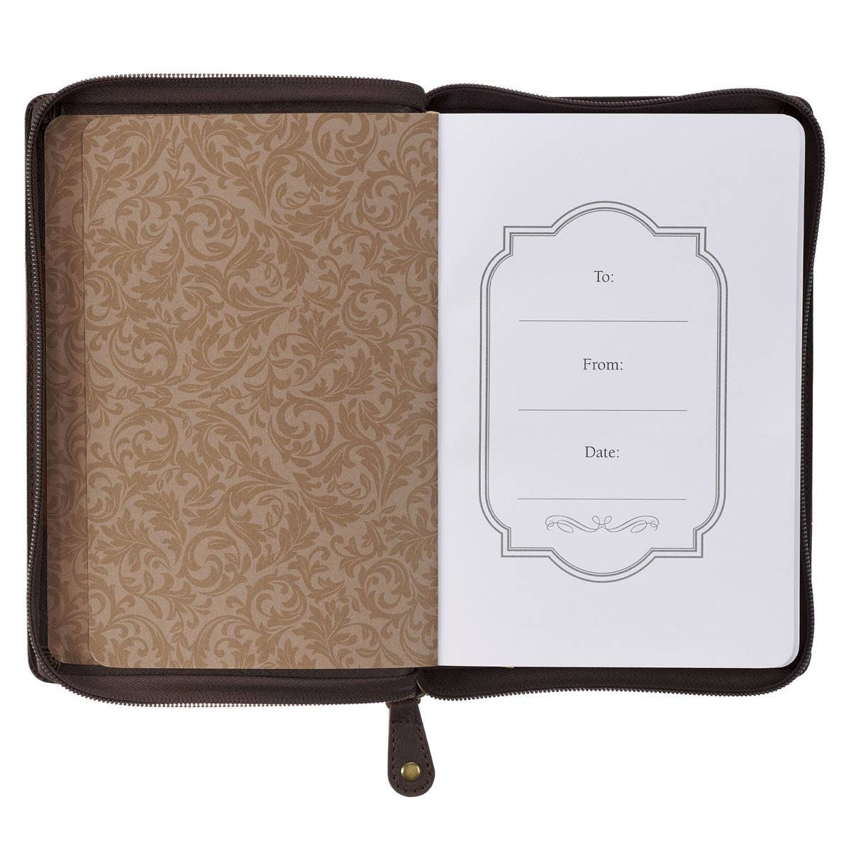 Man of God Leather Journal – Faith-Inspired Writing Journal for Men (Honey-Brown & Espresso, Zipper Closure)